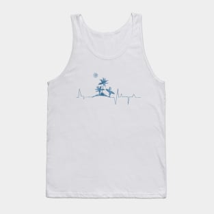 Surfer Surf Check Heartbeat Blue Tank Top